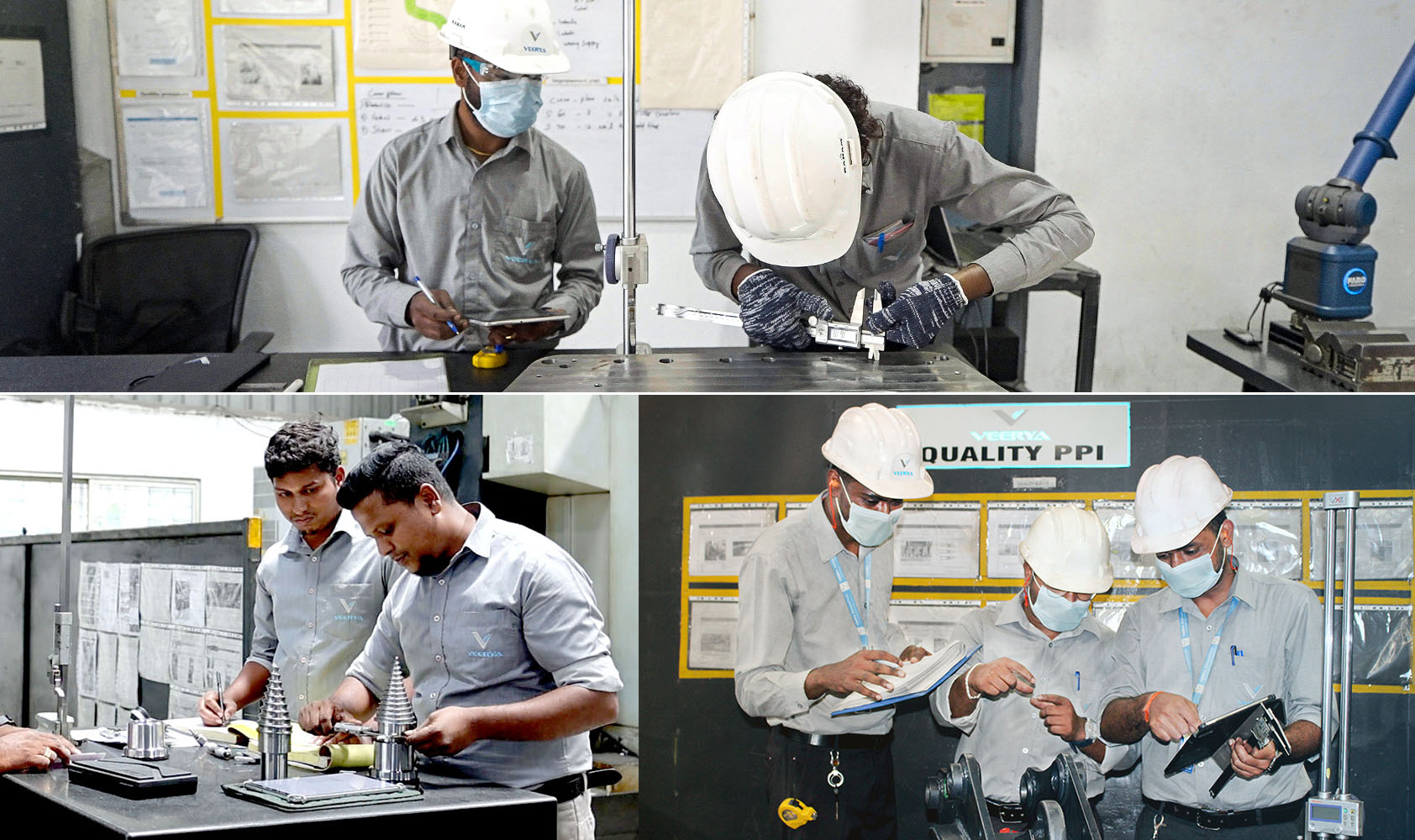Veerya engineering and design team collaborating on custom attachment projects